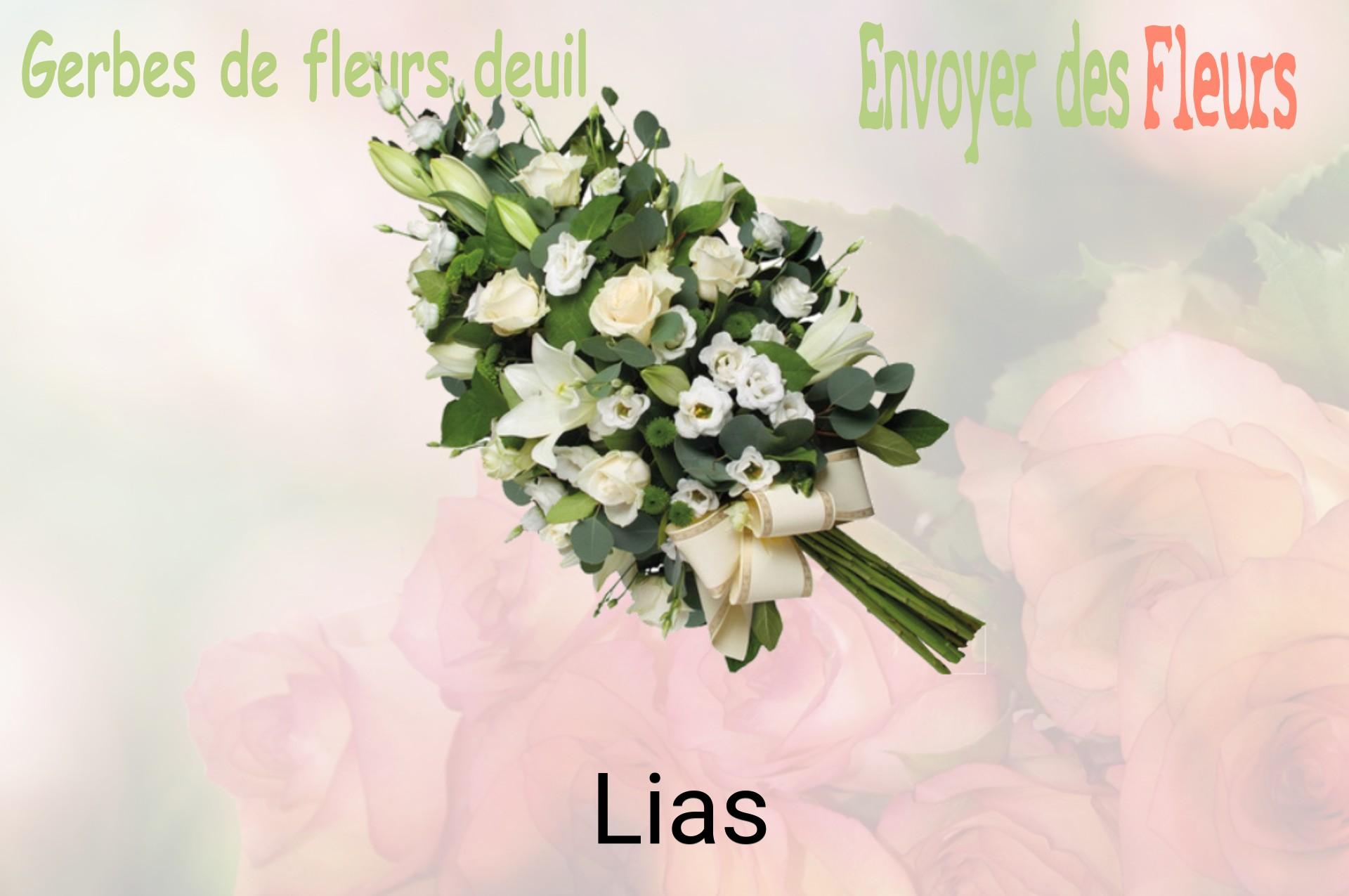 Gerbe de fleurs de deuil livrée à Lias